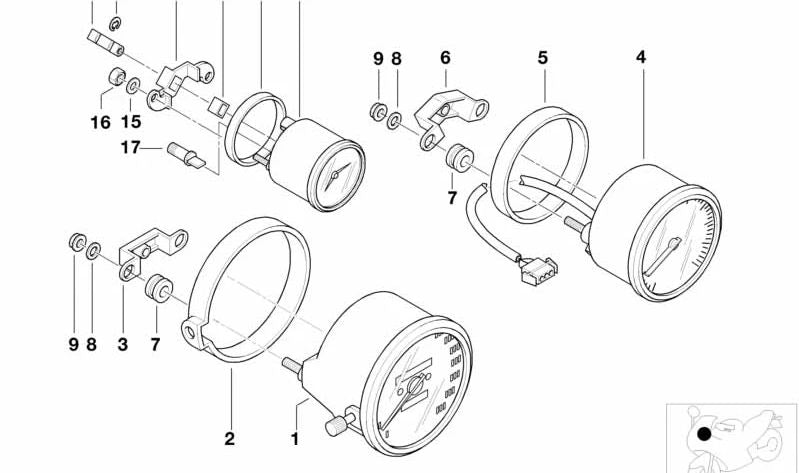 Perno para reloj OEM 62112306814 para motos BMW R1100R, R850R, R1150R... y más. Original BMW Motorrad.