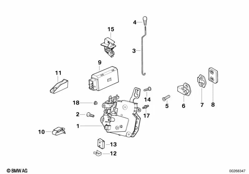 Front Right Door Latch OEM 51218122418 for BMW 3 Series E36. Genuine BMW.