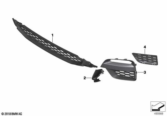 Griglia laterale aperta sinistra OEM 51118092757 per BMW X3 G01, X4 G02. BMW originale.