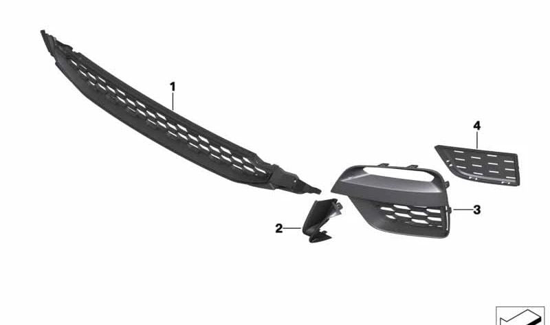 Left Open Side Grille OEM 51118092757 for BMW X3 G01, X4 G02. Genuine BMW.