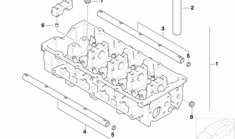 Tubo portabujías OEM 11121487186 para MINI R50, R52, R53 (2000-2006). Original MINI.