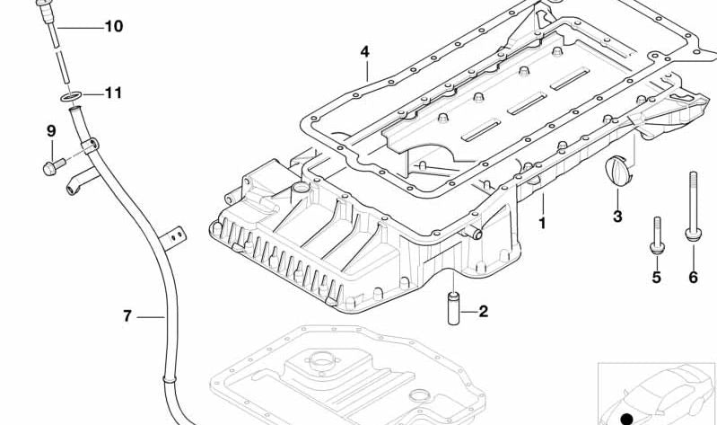 Cárter de aceite superior OEM 11132248254 para BMW E38 740d. Pieza original BMW.
