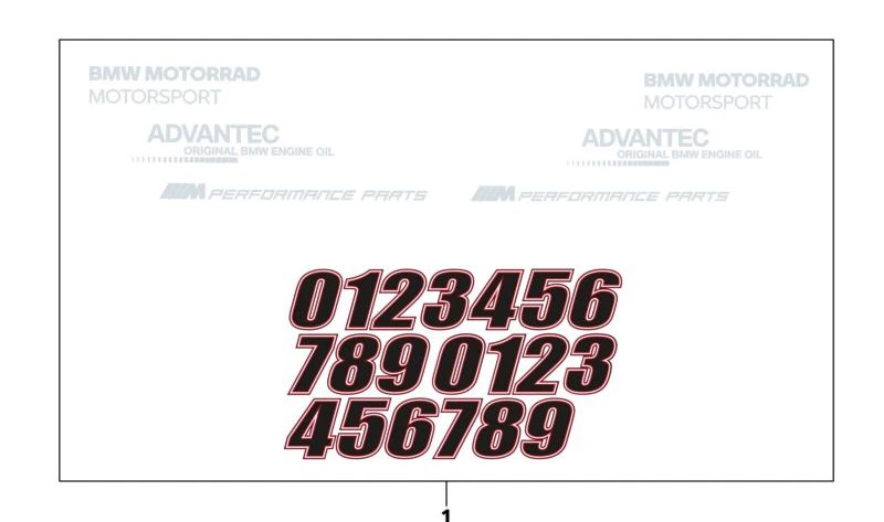 Juego de pegatinas de patrocinadores OEM 51145A7ABE3 para BMW Motorrad M 1000 RR (SK66) 2023-2024. Original BMW Motorrad.