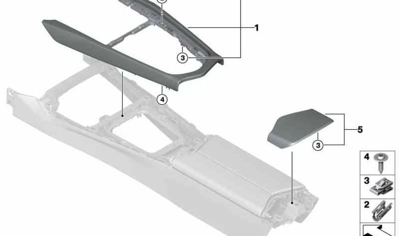 EMBELLECADOR CENTRAL CONSEO OEM 51166824610 FOR BMW Z4 G29 {SDRIVE20I, SDRIVE30I, M40I}. Original BMW.