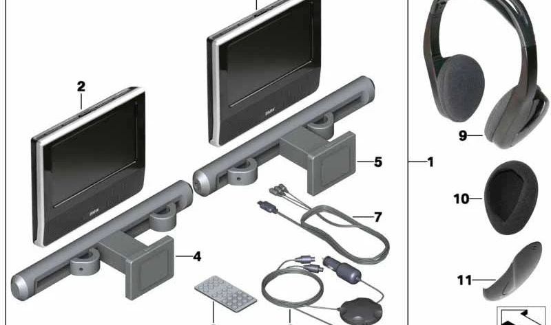 Cable para sistema DVD Tablet OEM 65122166593 para BMW E90, F30, F10, X5 E70, MINI F56, R56, Clubman F54, Countryman R60… y más. Original BMW y MINI.