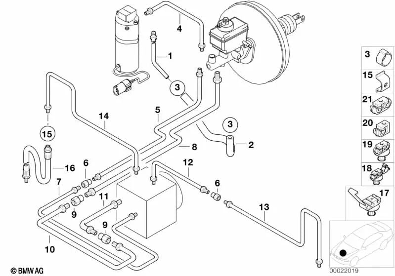 Tubería de freno trasera OEM 34326755130 para BMW Serie 7 E38 (728i, 728iL, 730d, 735i). Original BMW.