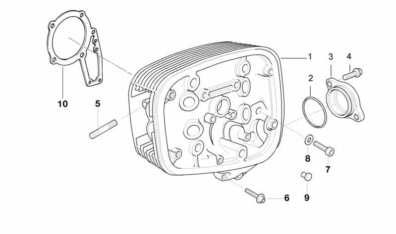 Culata derecha OEM 11121342200 para motos BMW R1100S, R1150GS, R1150R... y más. Original BMW Motorrad.