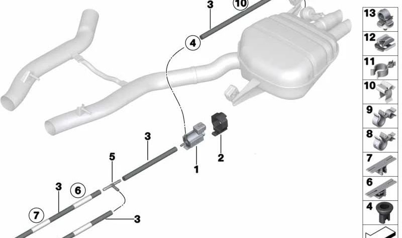 Soporte de cables OEM 61136943975 para BMW F07, F10, F11, F06, F12, F13, F01, F02, F04. Original BMW.