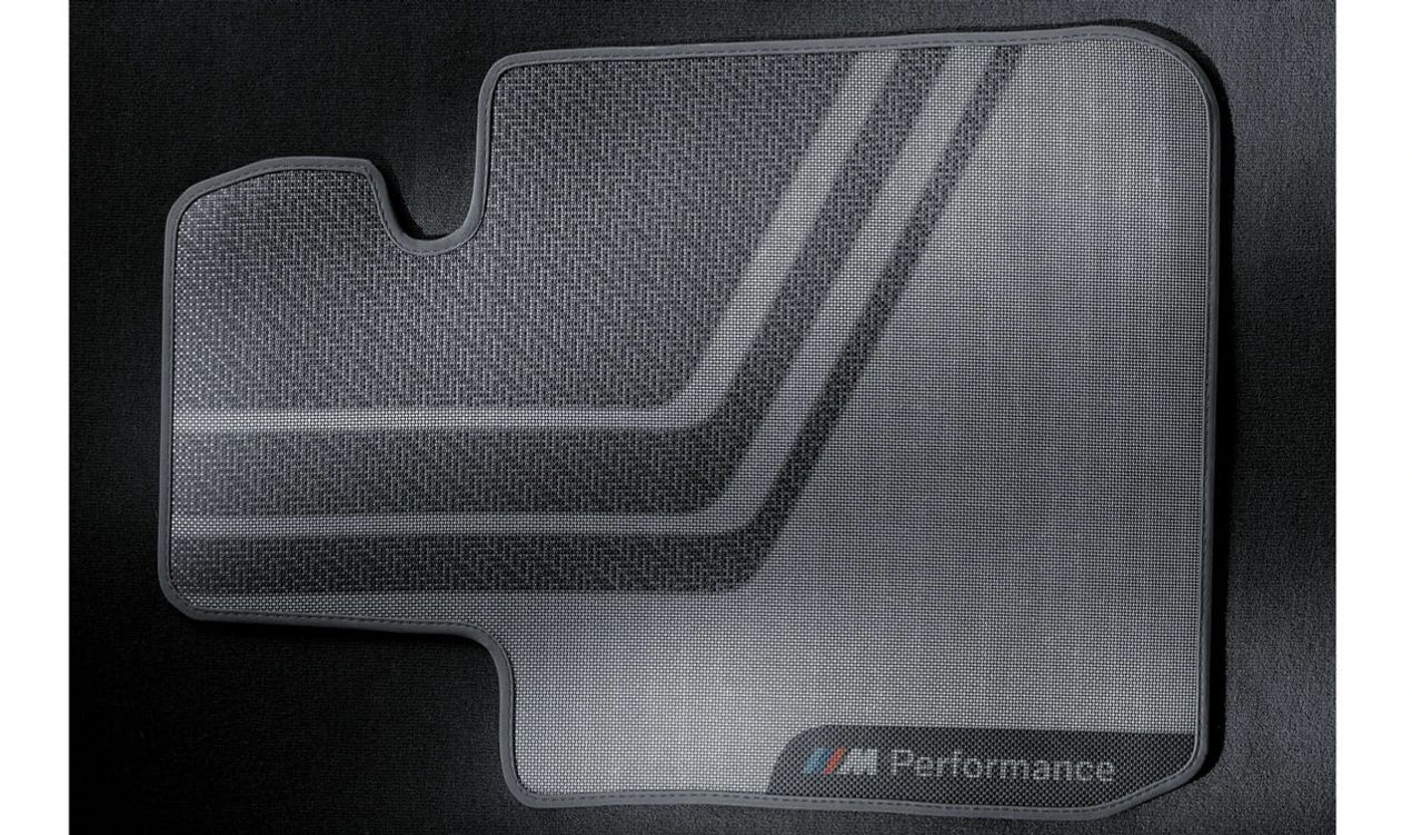 Alfombrillas M Performance delanteras OEM 51472407299 para BMW Serie 1 F20, F21, Serie 2 F22, F23, F87 M2... y más. Original BMW.