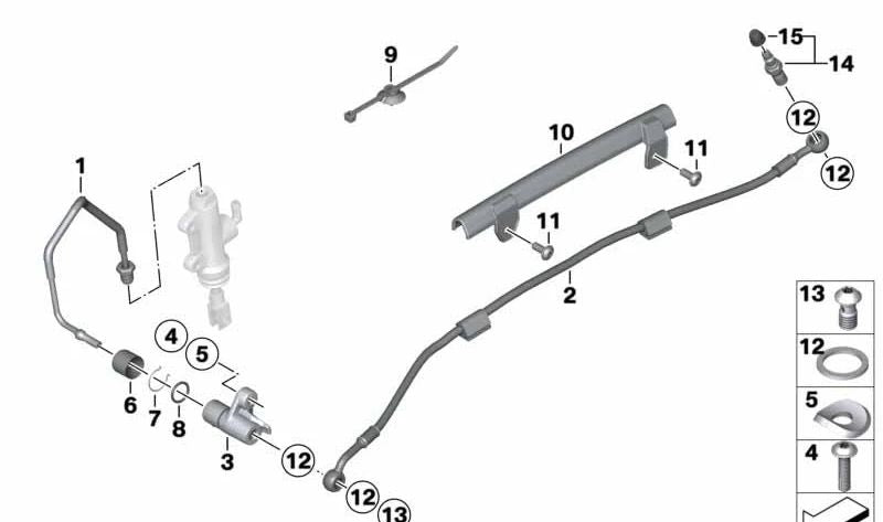 OEM-Hinterradbremsleitung 34327671408 für BMW Motorrad R1200ST (K28). Original BMW Motorrad.
