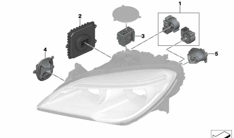Módulo de pisca LED direito OEM 63117394904 para BMW Série 6 F06, F12, F13 LCI. BMW genuíno.