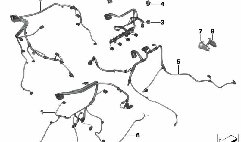 Câblage électrique OEM 12517607973 pour les capteurs de moteur BMW. Compatible avec les modèles: F20, F21, F30, F31, F35. BMW d'origine.