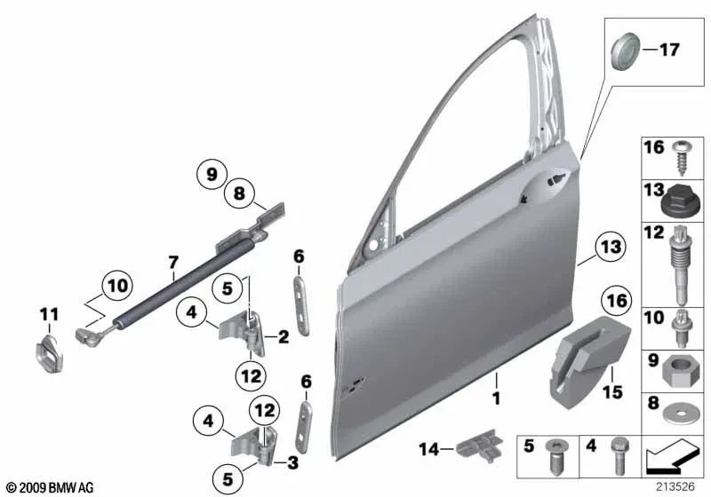 Crashpad da porta dianteira direita OEM 51717195544 para BMW Série 7 F01, F01 LCI, F02, F02 LCI, F04 Hybrid. BMW genuíno.