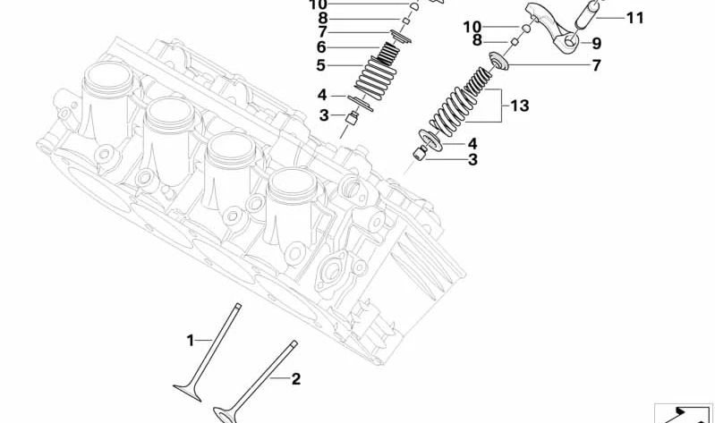 Válvula de escape OEM 11347684355 para BMW Motorrad K 1200 S, K 1300 S, K 1200 R, K 1300 R, K 1200 GT e K 1300 GT. BMW Motorrad original.