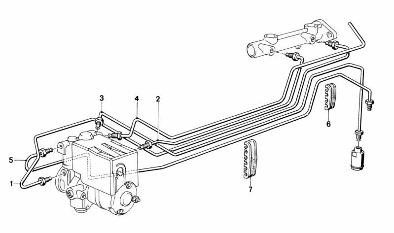 Tubería de freno OEM 34512225867 para BMW E30. Pieza original BMW.