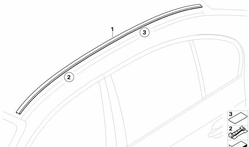 Listón de adorno techo imprimado izquierdo OEM 51137115191 para BMW Serie 5 E60, E60 LCI. Original BMW.
