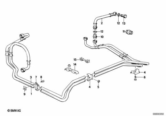 Tubería de refrigeración de aceite de escape OEM 17221707993 para BMW Serie 5 E28 (520i, 525e). Original BMW.