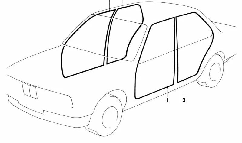 Proteção à borda esquerda para BMW 3 E30 Series (OEM 51711906959). BMW original