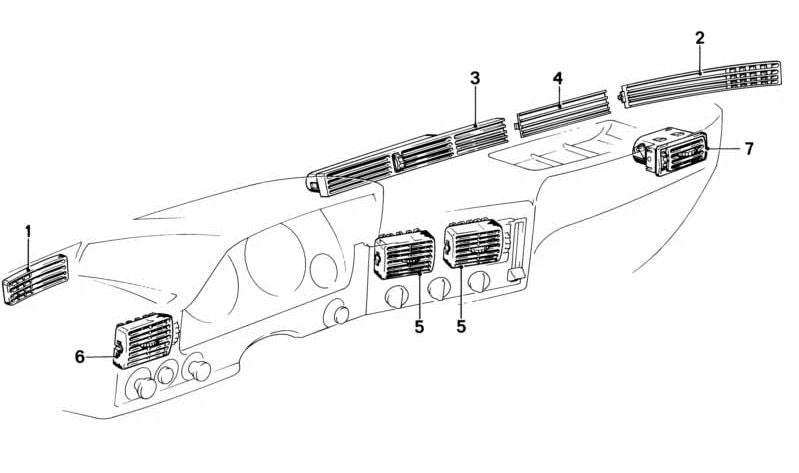 Grade de ventilação direita OEM 6422136603 para série BMW 3 E21. BMW original.