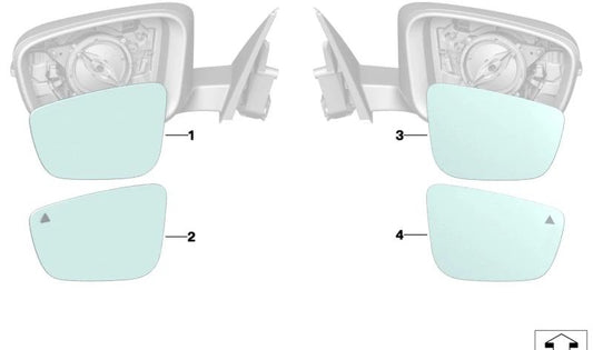 RISCALDA RISEGLIAMENTO GLASTRO GRANDE OEM angolare 51167955143 per la serie BMW 2 G42 (218i, 220d, 220i, 230i, M240I). BMW originale.