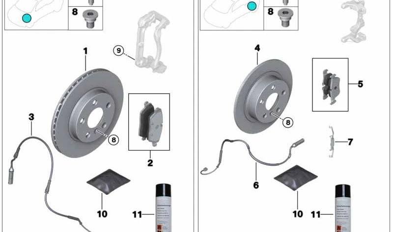 Disco de freno ventilado OEM 34116866293 para BMW i3 (I01). Original BMW.