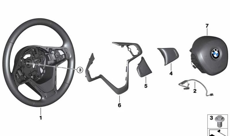 Cable de conexión para volante OEM 32306871236 para BMW F45, F45N, F46, F46N, F48, F48N, F39. Original BMW.