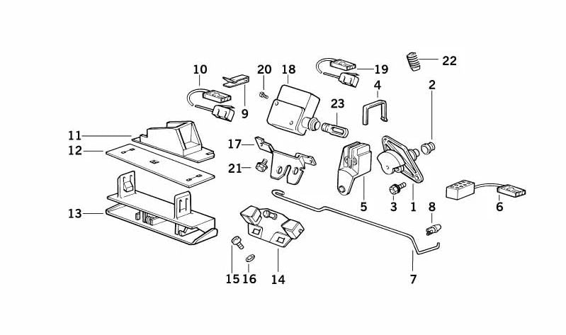 Cerradura maletero OEM 51248120847 para BMW E34. Original BMW.