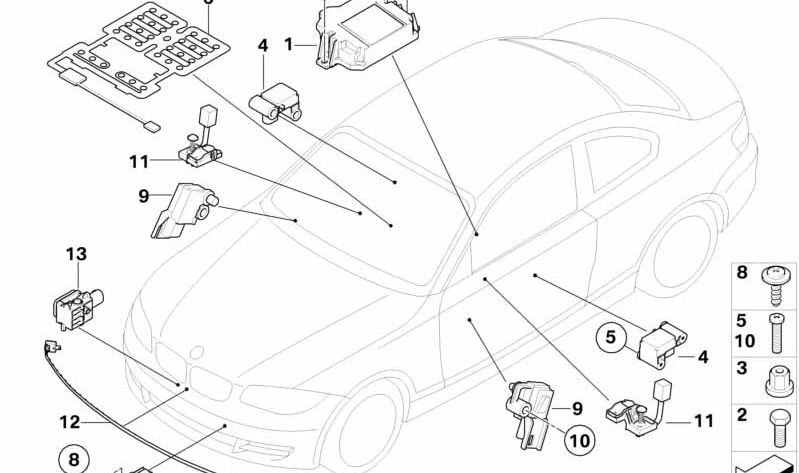 Mecánica de mando airbag OEM 65779325683 para BMW X1 E84. Original BMW.