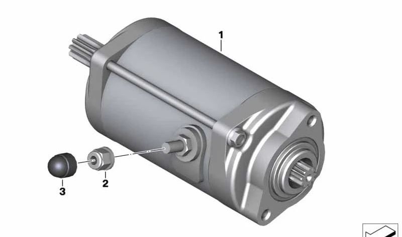Anlasser OEM 12418562101 für BMW K1600 GT, K1600 GTL, K1600 Bagger Motorräder. Original BMW Motorrad.