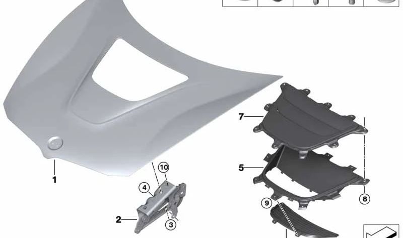 Front Hood Hinge Right for BMW I12, I15 (OEM 51237336252). Original BMW