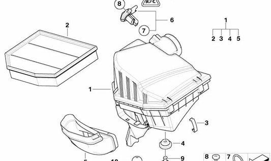 Intake silencer OEM 13623449001 for BMW E83 (X3). Original BMW.