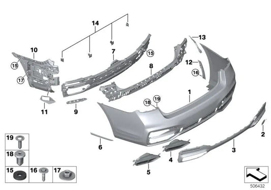 Guia central traseira OEM 51127478347 para BMW Série 7 G11, G12 (2018-2022). BMW genuíno.