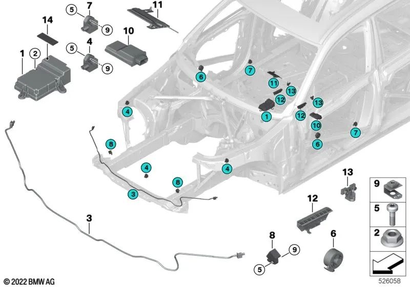 Unidade de controle de airbag para BMW Série 5 F90, F90N, G30, G31, Série 6 G32, Série 7 G11, G12, X3 F97, G01, G01N, G08, X4 G02, G02N, X5 F95, G05, X6 F96, G06, X7 G07 (OEM 65775A656A9). BMW original