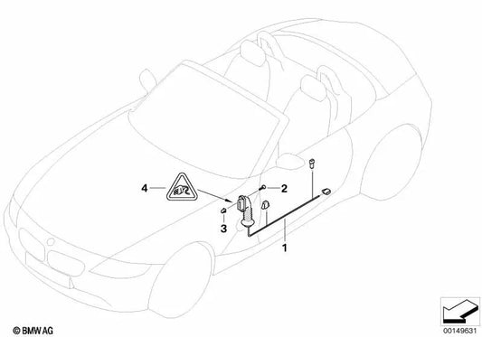 Driver side door wiring harness OEM 61126934607 for BMW Z4 E85. Genuine BMW.