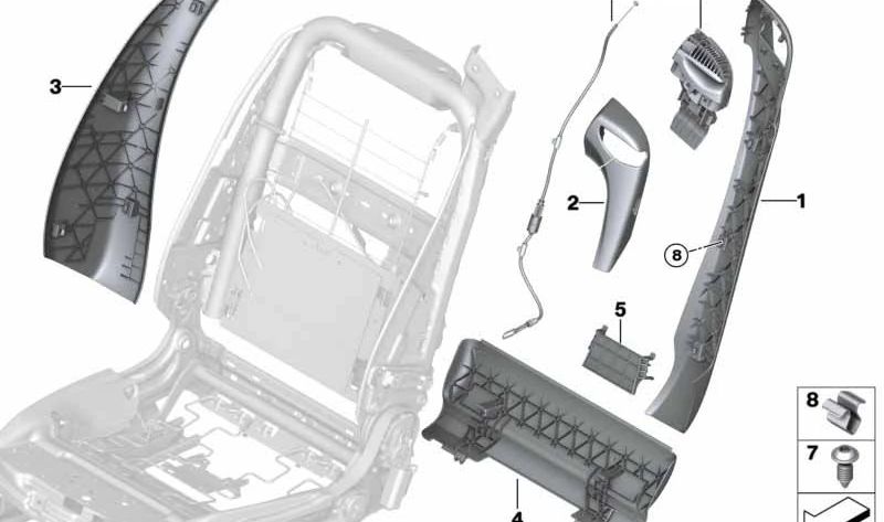 Guia de correia inferior para BMW F33, F83, F06, F12, F13, F33N, F83N, F06N, F12N, F13N (OEM 52107228317). BMW original