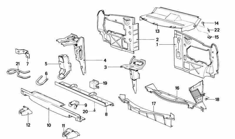 Soporte inferior derecho OEM 41111900694 para BMW E28. Pieza original BMW.