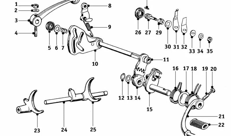 Horquilla de cambio para BMW (OEM 23310028482). Original BMW