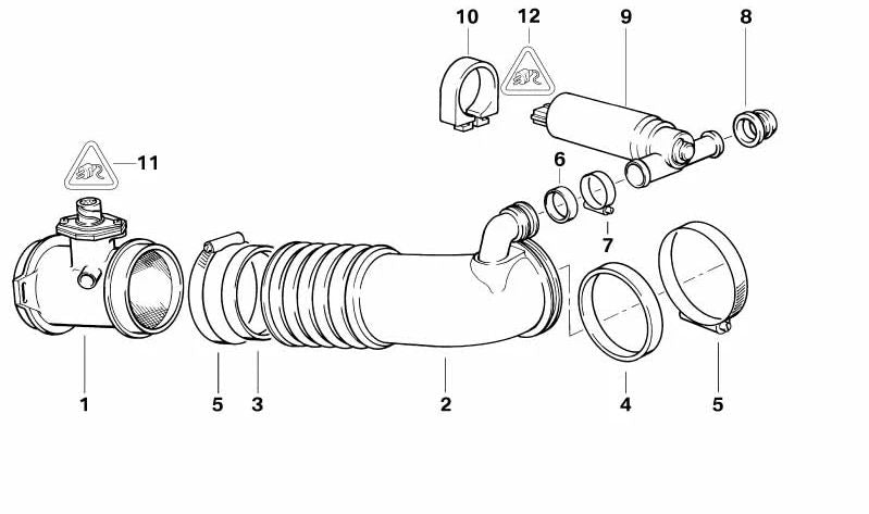 Manguera de admisión OEM 13711741478 para BMW E38. Original BMW.