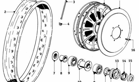 10mm OEM hood 3631000988 for BMW {E32, E34, E36, E38, E39, E46, E52, E53, E60, E61, E63, E64, E65, E66, E67, E70, E83, E85, E86, E87, E90, E91, E92, E93, Z3, Z4. BMW original.