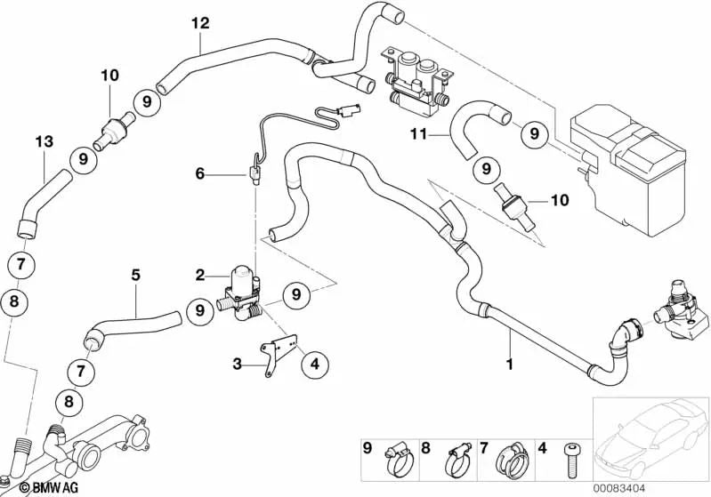 Tubo de avanço do motor para BMW X5 E53 (OEM 64218380130). BMW original