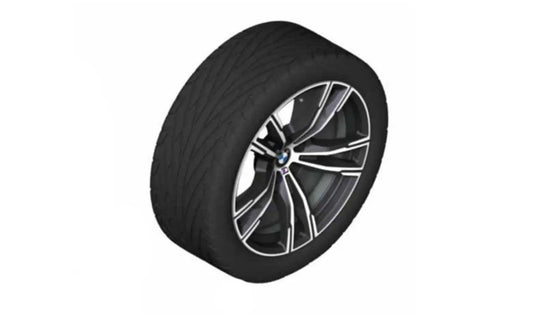 Llanta de aluminio delantera M de radios dobles 812 OEM 36118089560 para BMW M8 F91, F92, F93. Original BMW.