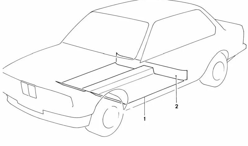 Cubierta del cajón del asiento OEM 51471976625 para BMW E30. Original BMW.