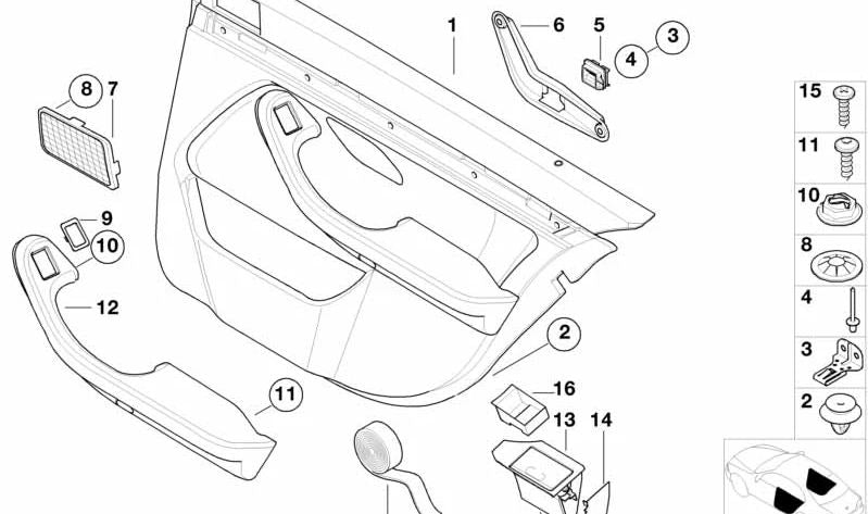 Panel lateral derecho OEM 51168205194 para BMW Serie 5 (E39). Original BMW.