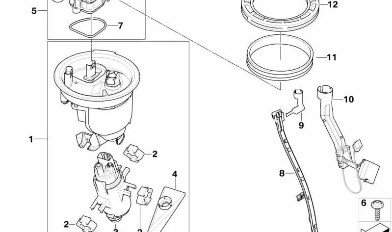 Pompe à essence OEM 16147690534 pour BMW R 1200 S BMITS, HP2 Sport. BMW original Motorrad.