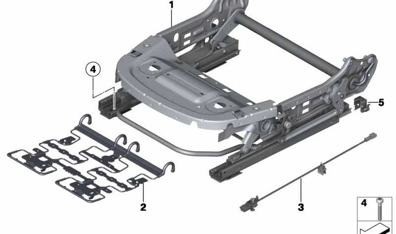 Front seat frame suspension OEM 52109804568 for MINI Countryman R60 (01/2010 - 10/2016). Original MINI.