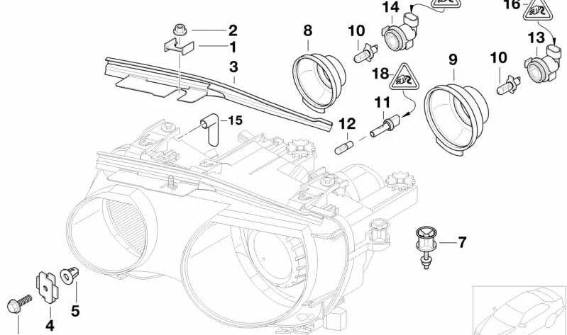 Tampa da tampa esquerda esquerda OEM 63127183275 para BMW E46. Peça original da BMW.