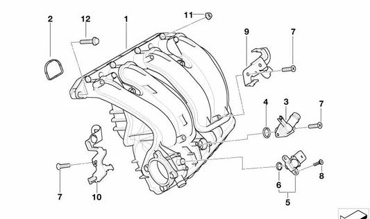 OEM 11619884534 BMW E87 (116i, 118i), E90 (316i) et E91 (316i). Pièce BMW d'origine pour le système d'admission.