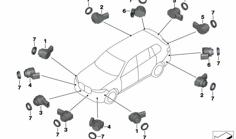 Alpina Blue II Ultrasonic Sensor for BMW G16, G07 (OEM 66207998251). Original BMW