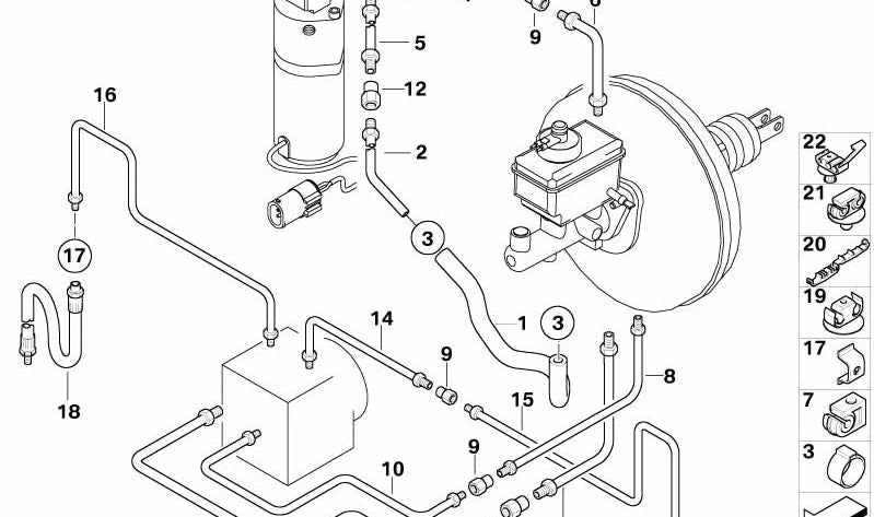 Tubo de freno OEM 34512282283 para BMW E39. Conector M12. Pieza original BMW.