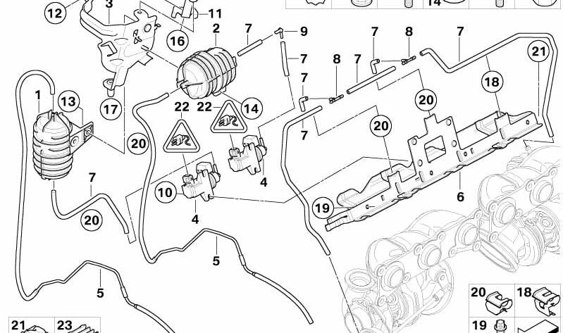Soporte de sujeción OEM 11657565783 para BMW E60, E61. Original BMW.